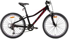 Велосипед 24" Leon JUNIOR AM V-br 12" чорний з червоним 2022