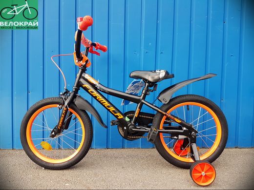 Велосипед 16" Formula FURY 8.5" St черно-оранжевый с крылом Pl 2020