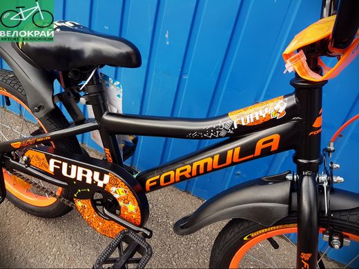 Велосипед 16" Formula FURY 8.5" St чорно-помаранчевий з крилом Pl 2020