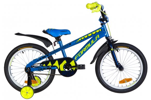 Велосипед 18" Formula WILD 9" St синій з жовтим, з крилом Pl 2021