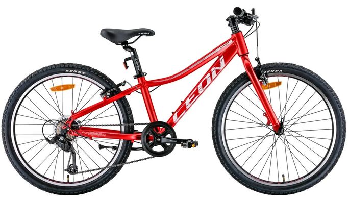 Велосипед 24" Leon JUNIOR 12" V-br красный с серым 2022