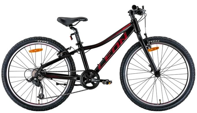 Велосипед 24" Leon JUNIOR 12" V-br чорний з червоним  2022