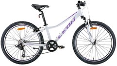 Велосипед 24" Leon JUNIOR AM V-br 12" белый с сиреневым 2022