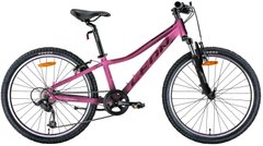 Велосипед 24" Leon JUNIOR AM V-br 12" розовый с черным 2022