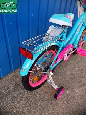 Велосипед 16" Formula FLOWER VT 10" St, голубой с багажником, с крылом 2020