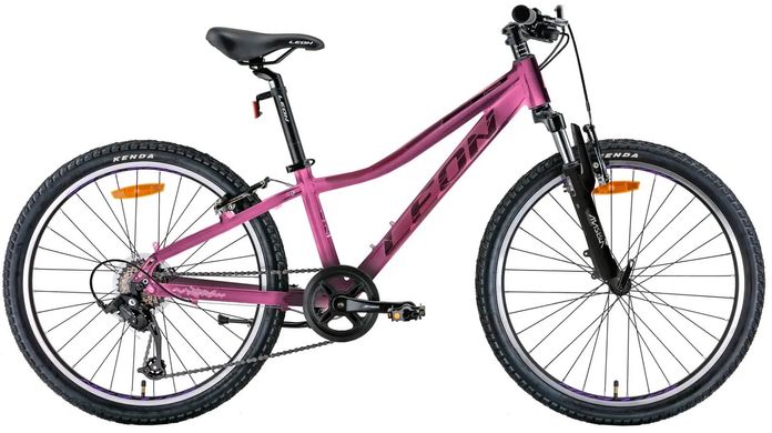 Велосипед 24" Leon JUNIOR AM V-br 12" розовый с черным 2022